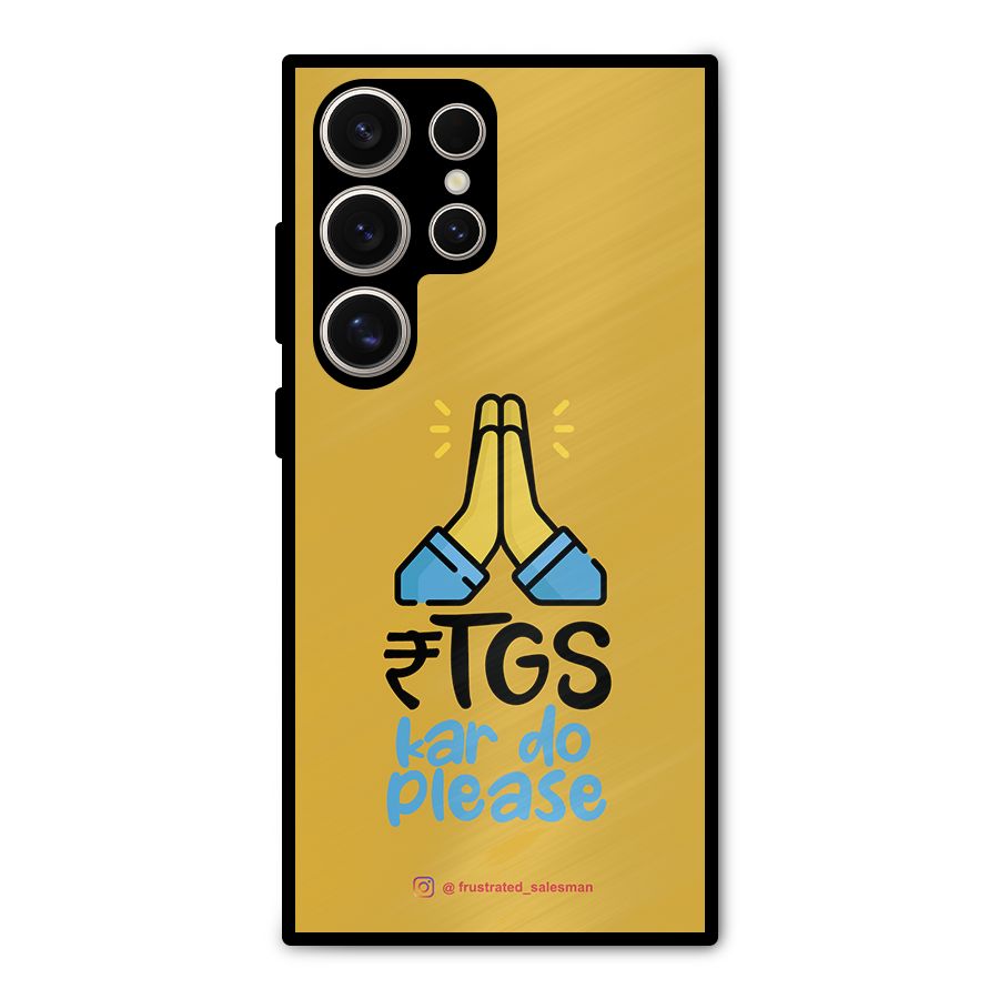 RTGS Kar Do Please Mustard Yellow Metal Back Case for Galaxy S24 Ultra