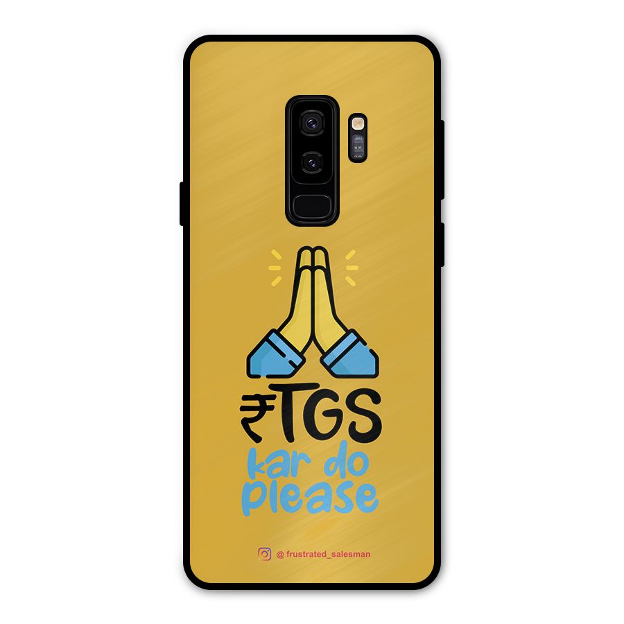 RTGS Kar Do Please Mustard Yellow Metal Back Case for Galaxy S9 Plus