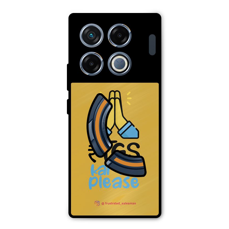 RTGS Kar Do Please Mustard Yellow Metal Back Case for Infinix GT 20 Pro