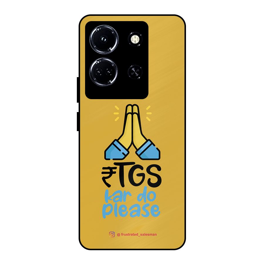 RTGS Kar Do Please Mustard Yellow Metal Back Case for Infinix Note 30 5G