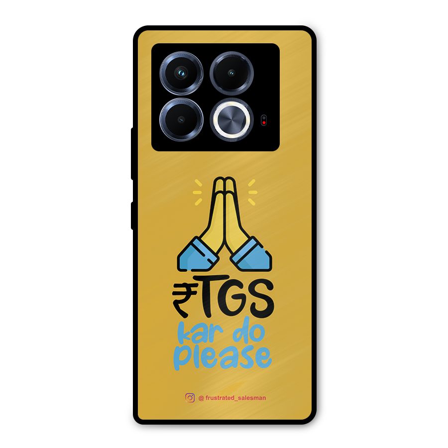 RTGS Kar Do Please Mustard Yellow Metal Back Case for Infinix Note 40 5G