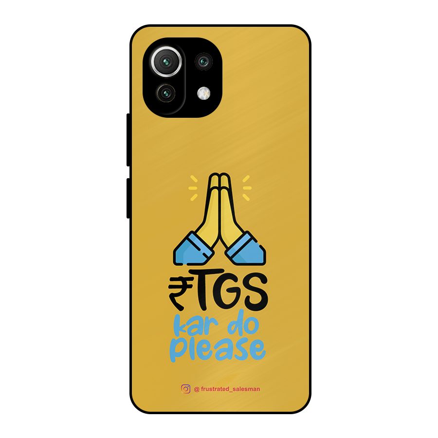 RTGS Kar Do Please Mustard Yellow Metal Back Case for Mi 11 Lite