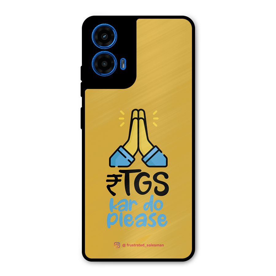 RTGS Kar Do Please Mustard Yellow Metal Back Case for Moto G45