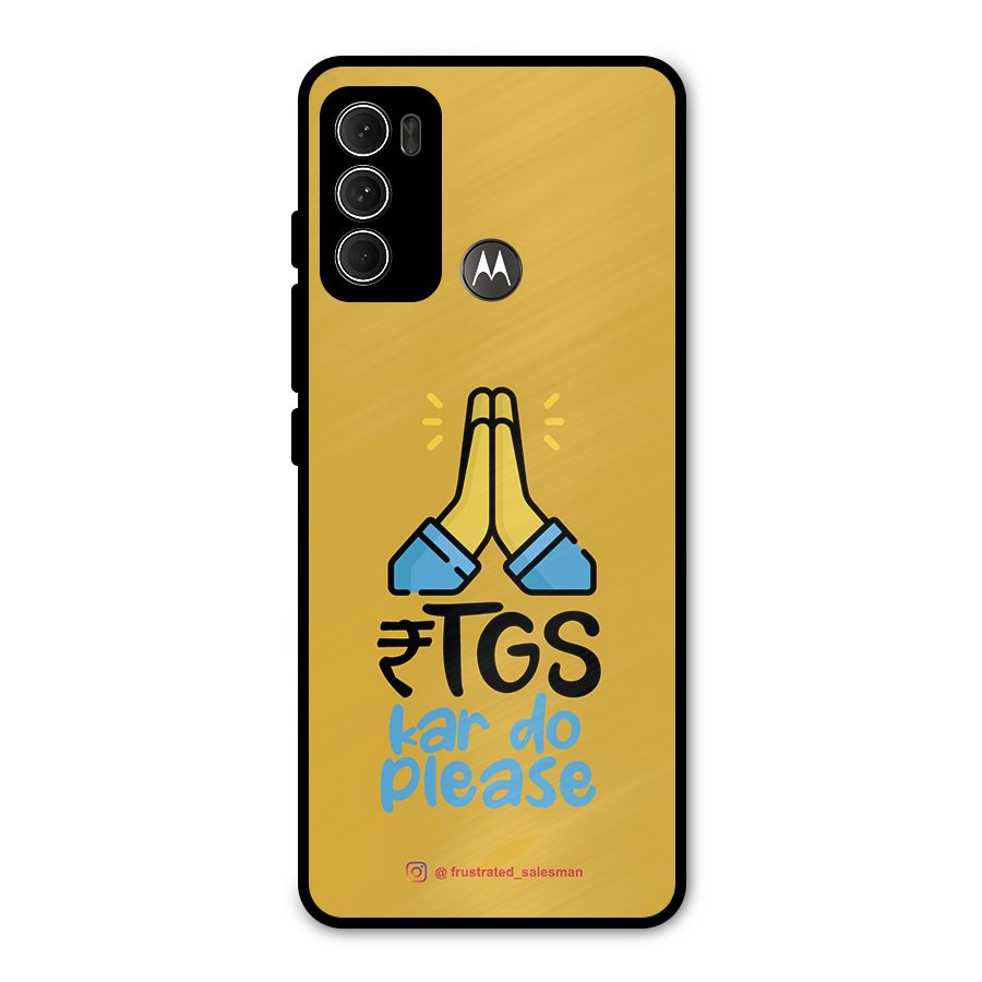 RTGS Kar Do Please Mustard Yellow Metal Back Case for Moto G60