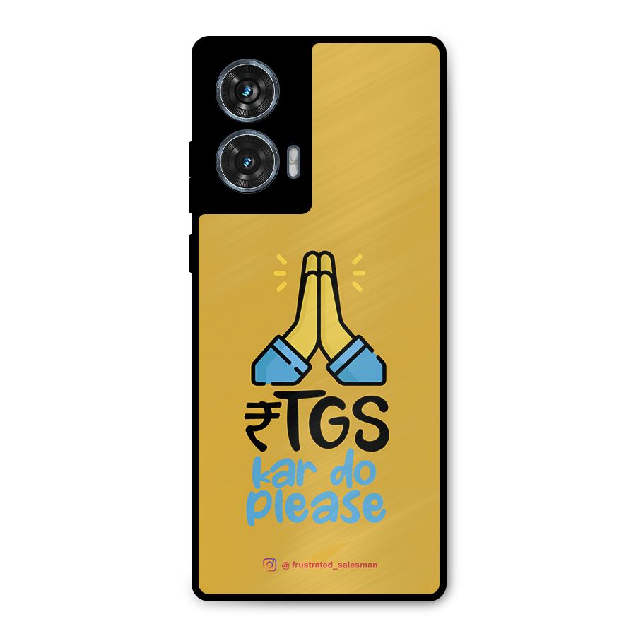RTGS Kar Do Please Mustard Yellow Metal Back Case for Motorola Edge 50 Fusion