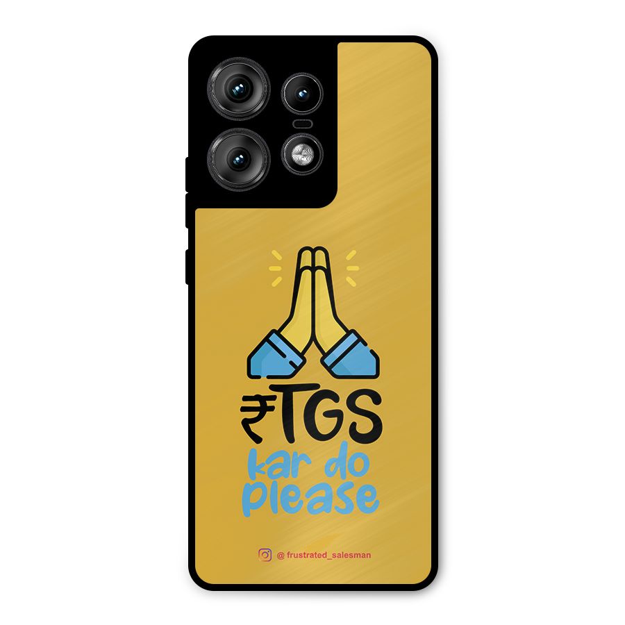 RTGS Kar Do Please Mustard Yellow Metal Back Case for Motorola Edge 50 Pro