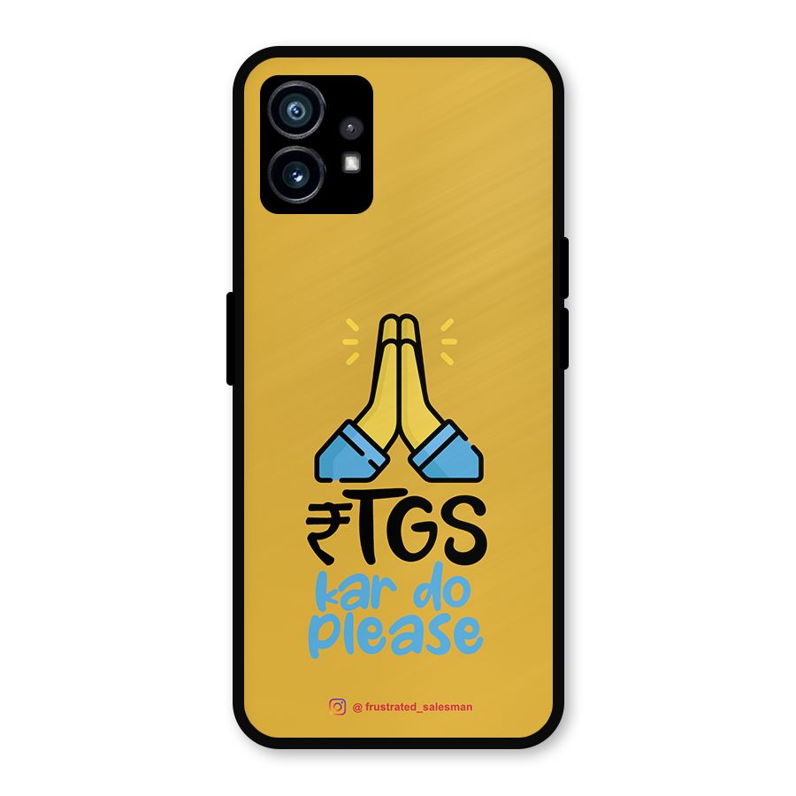 RTGS Kar Do Please Mustard Yellow Metal Back Case for Nothing Phone 1