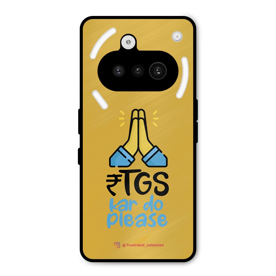 RTGS Kar Do Please Mustard Yellow Metal Back Case for Nothing Phone 3a