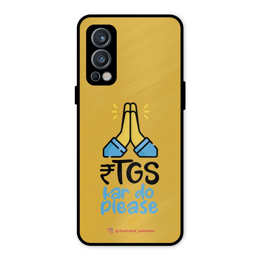 RTGS Kar Do Please Mustard Yellow Metal Back Case for OnePlus Nord 2 5G