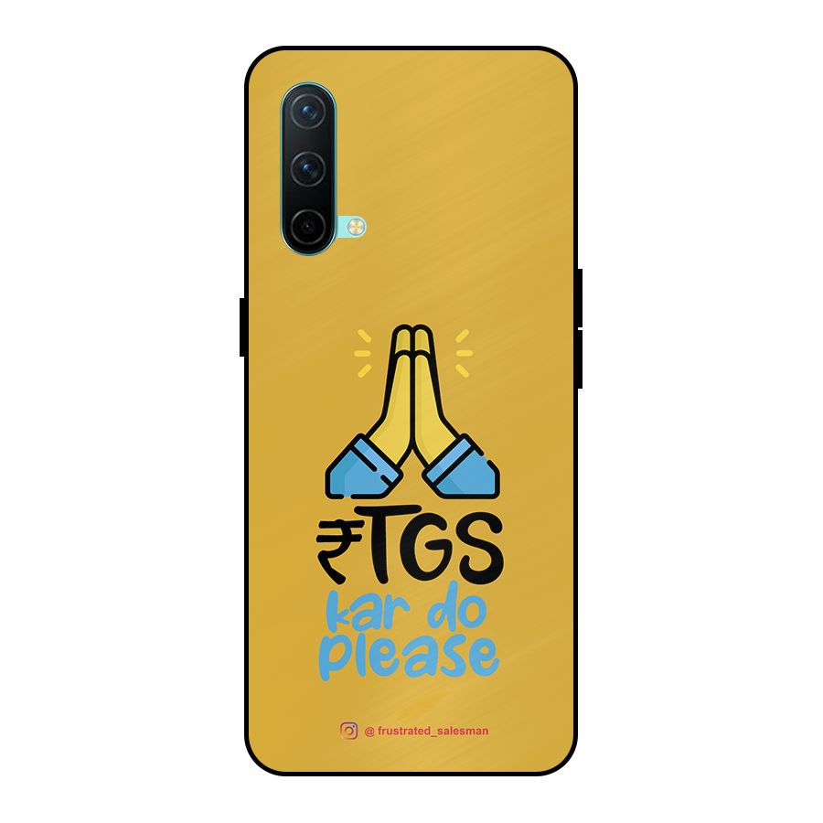 RTGS Kar Do Please Mustard Yellow Metal Back Case for OnePlus Nord CE 5G