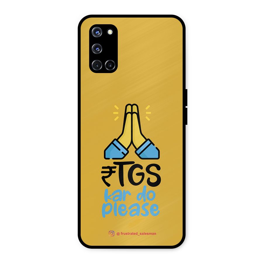 RTGS Kar Do Please Mustard Yellow Metal Back Case for Oppo A52