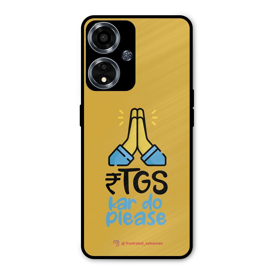 RTGS Kar Do Please Mustard Yellow Metal Back Case for Oppo A59
