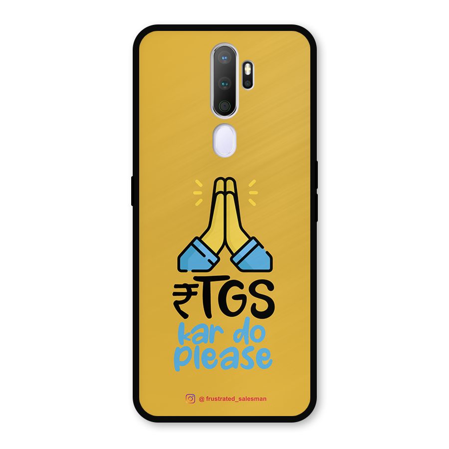 RTGS Kar Do Please Mustard Yellow Metal Back Case for Oppo A9 (2020)