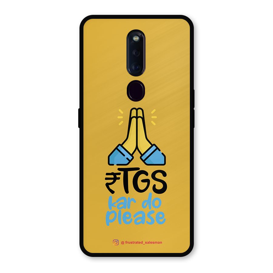 RTGS Kar Do Please Mustard Yellow Metal Back Case for Oppo F11 Pro
