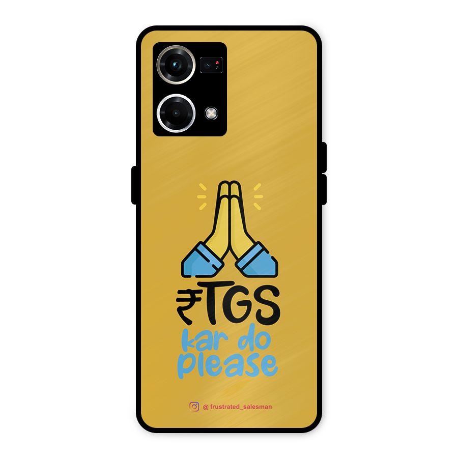 RTGS Kar Do Please Mustard Yellow Metal Back Case for Oppo F21 Pro 4G