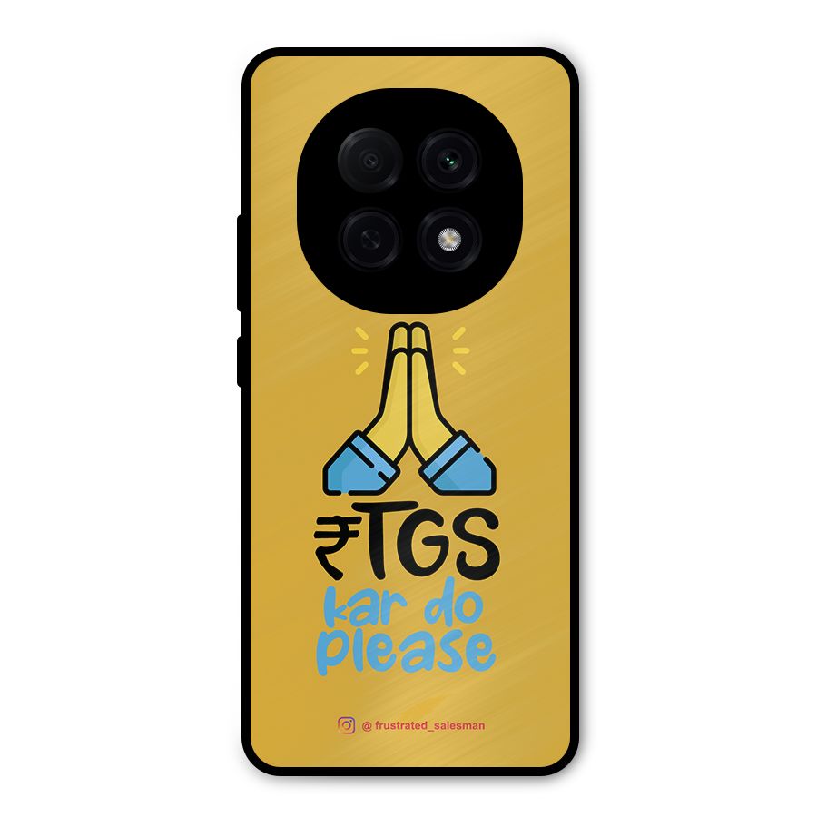 RTGS Kar Do Please Mustard Yellow Metal Back Case for Oppo F29 Pro