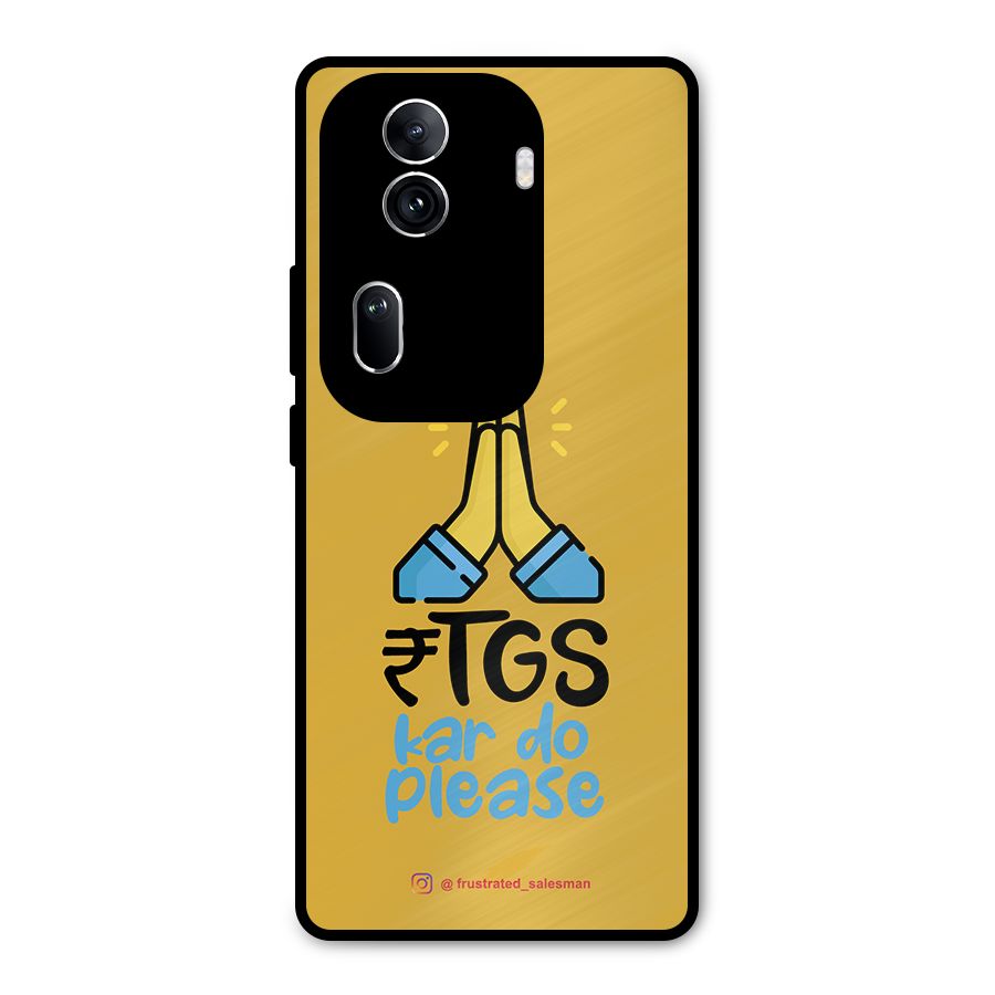 RTGS Kar Do Please Mustard Yellow Metal Back Case for Oppo Reno11 Pro 5G