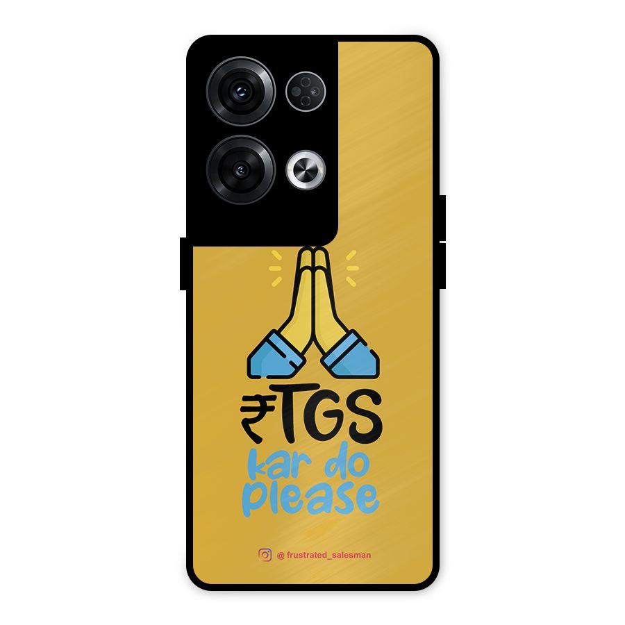 RTGS Kar Do Please Mustard Yellow Metal Back Case for Oppo Reno8 Pro 5G
