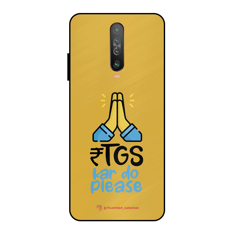RTGS Kar Do Please Mustard Yellow Metal Back Case for Poco X2