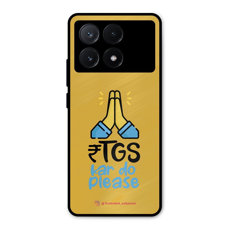 RTGS Kar Do Please Mustard Yellow Metal Back Case for Poco X6 Pro