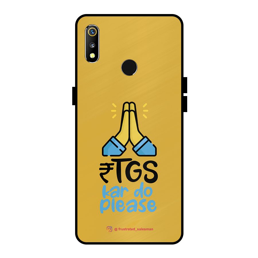 RTGS Kar Do Please Mustard Yellow Metal Back Case for Realme 3i