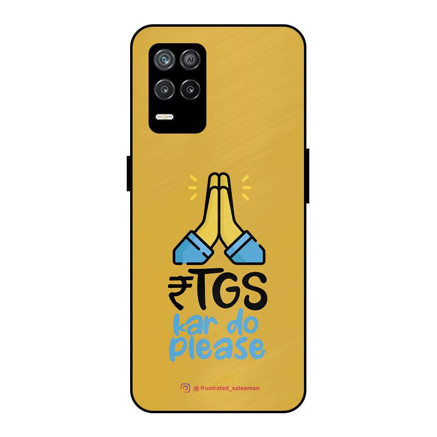 RTGS Kar Do Please Mustard Yellow Metal Back Case for Realme 8s 5G