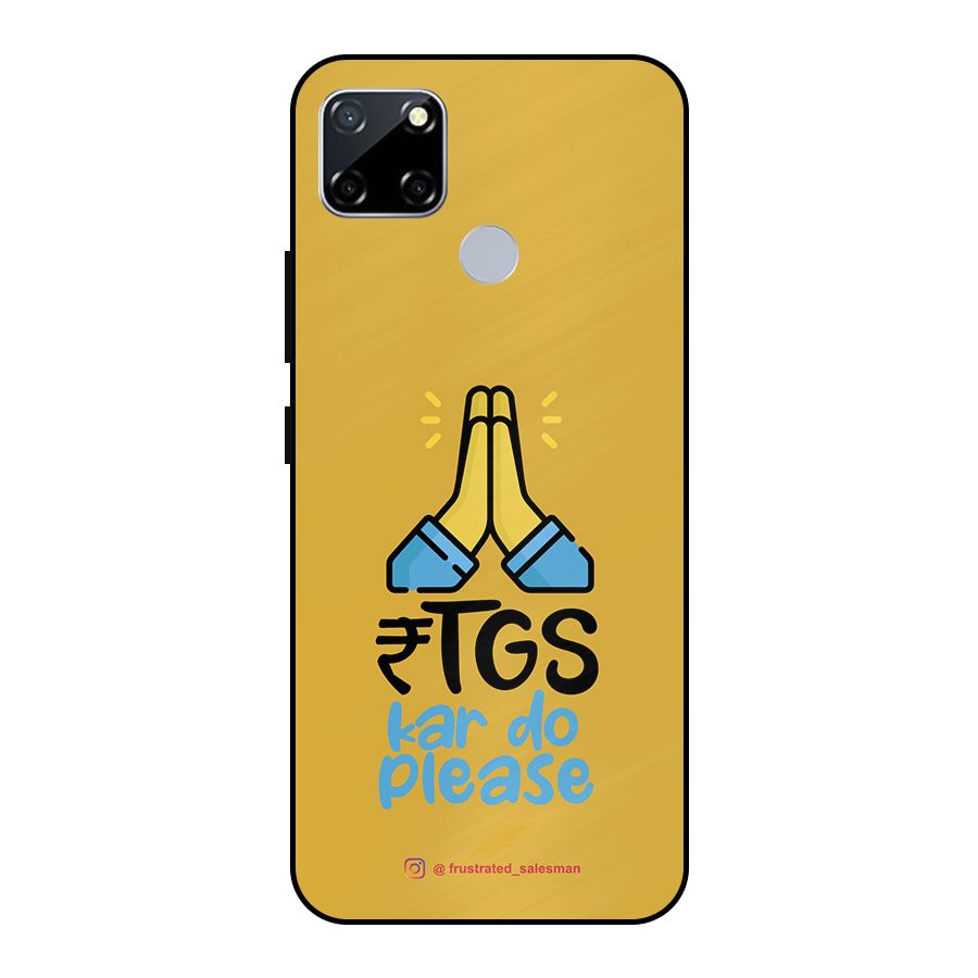 RTGS Kar Do Please Mustard Yellow Metal Back Case for Realme Narzo 30A