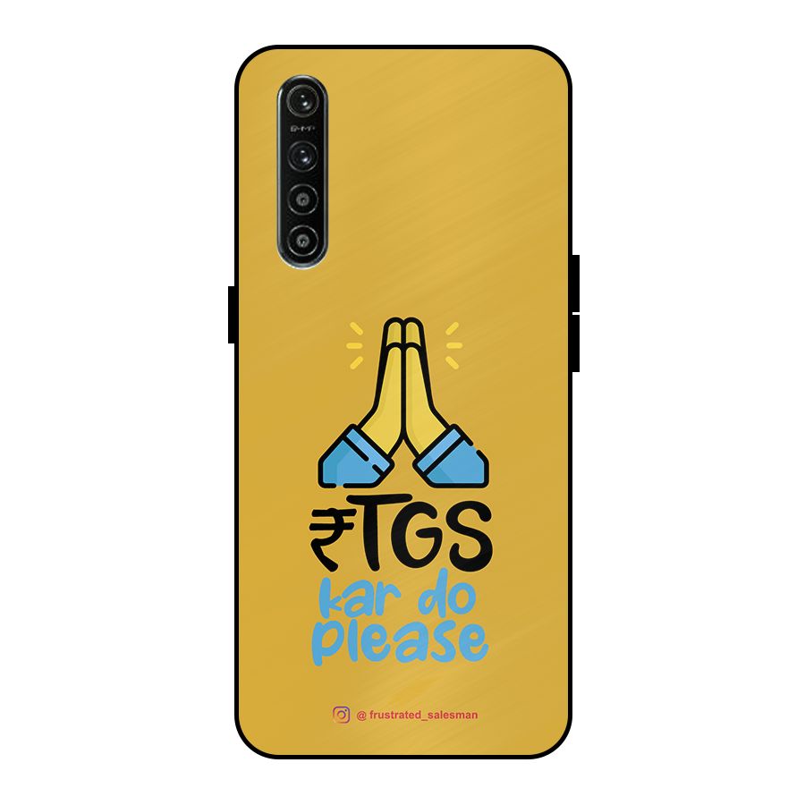 RTGS Kar Do Please Mustard Yellow Metal Back Case for Realme XT