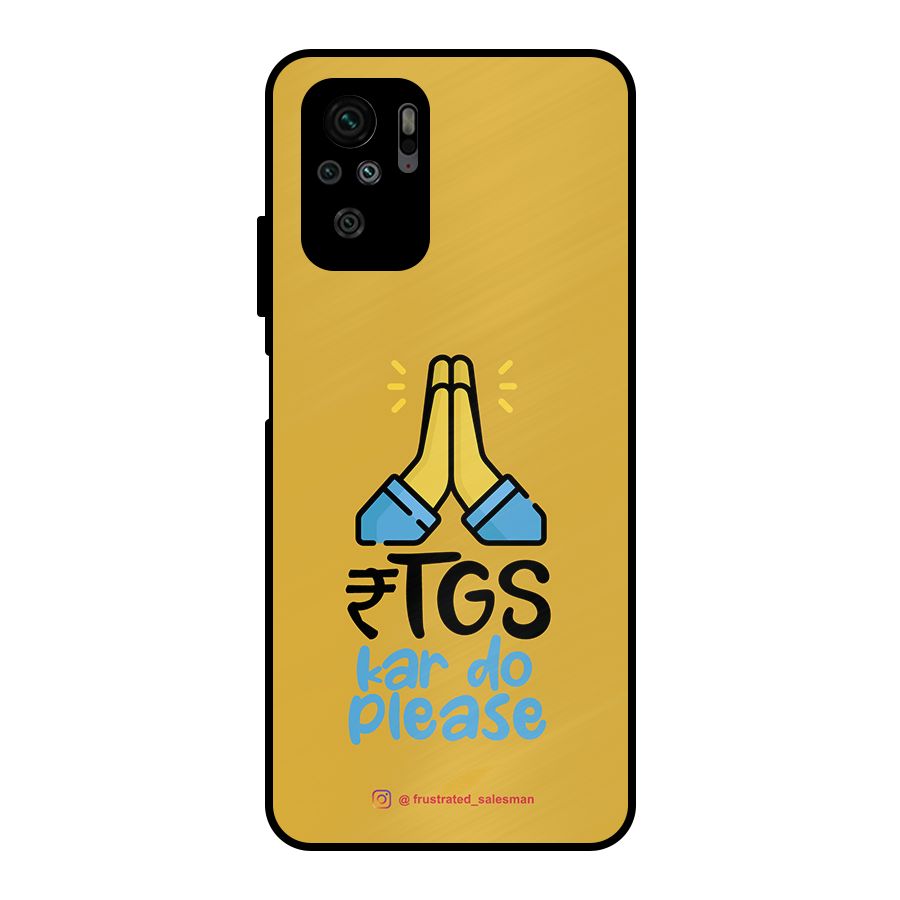 RTGS Kar Do Please Mustard Yellow Metal Back Case for Redmi Note 10S