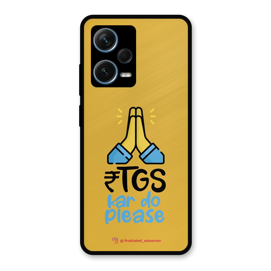 RTGS Kar Do Please Mustard Yellow Metal Back Case for Redmi Note 12 Pro Plus 5G