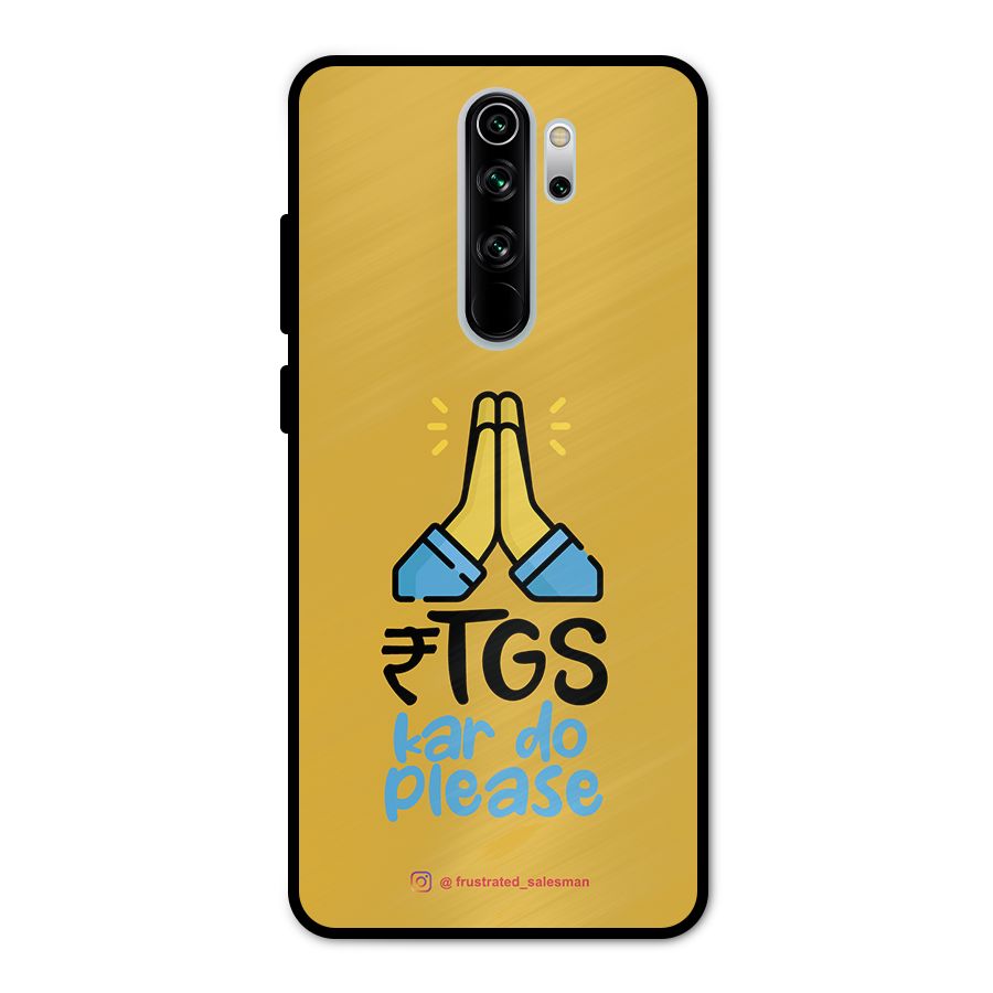 RTGS Kar Do Please Mustard Yellow Metal Back Case for Redmi Note 8 Pro
