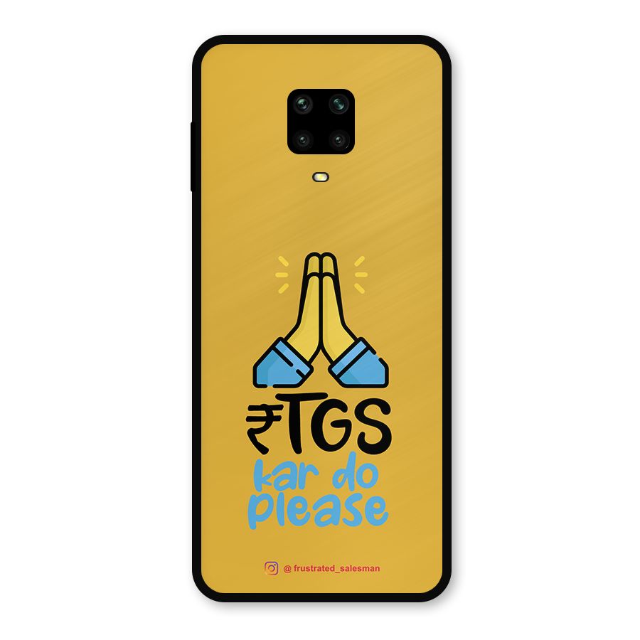 RTGS Kar Do Please Mustard Yellow Metal Back Case for Redmi Note 9 Pro Max
