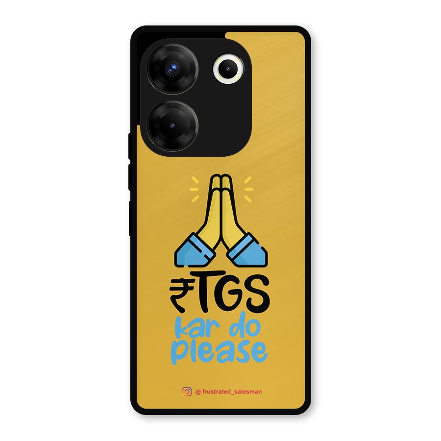 RTGS Kar Do Please Mustard Yellow Metal Back Case for Tecno Camon 20