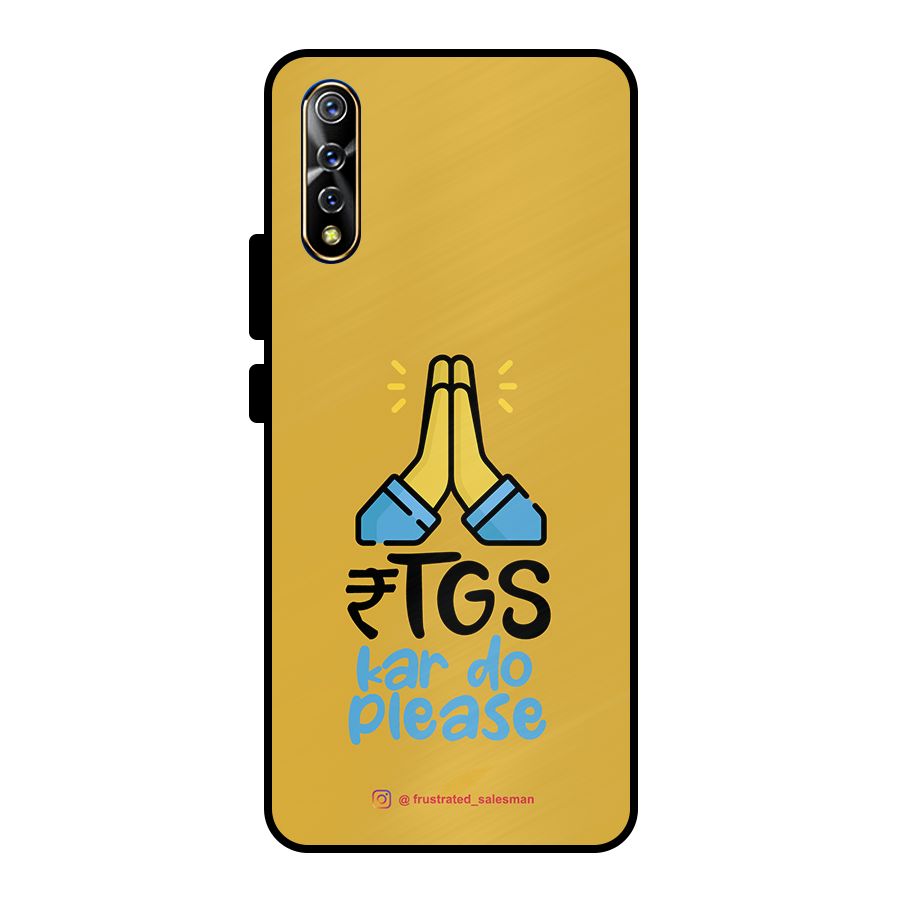RTGS Kar Do Please Mustard Yellow Metal Back Case for Vivo S1