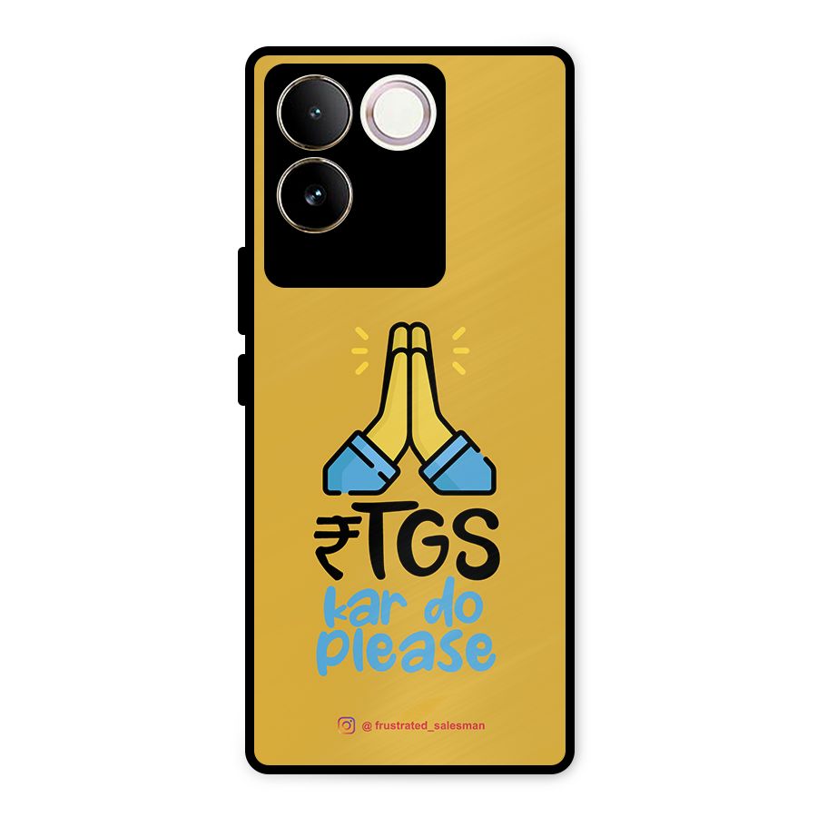 RTGS Kar Do Please Mustard Yellow Metal Back Case for Vivo T2 Pro