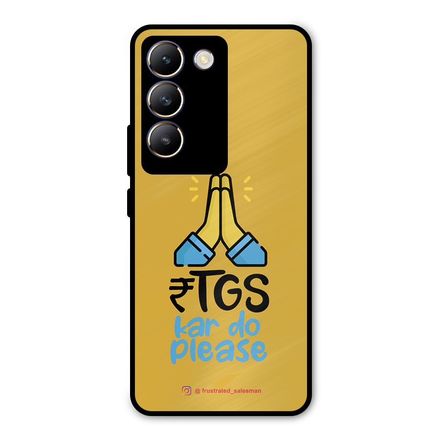 RTGS Kar Do Please Mustard Yellow Metal Back Case for Vivo T3 5G