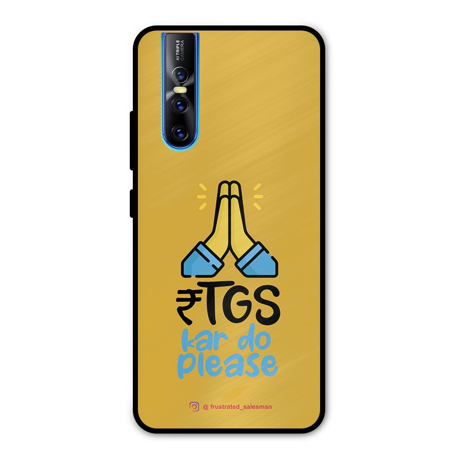 RTGS Kar Do Please Mustard Yellow Metal Back Case for Vivo V15 Pro