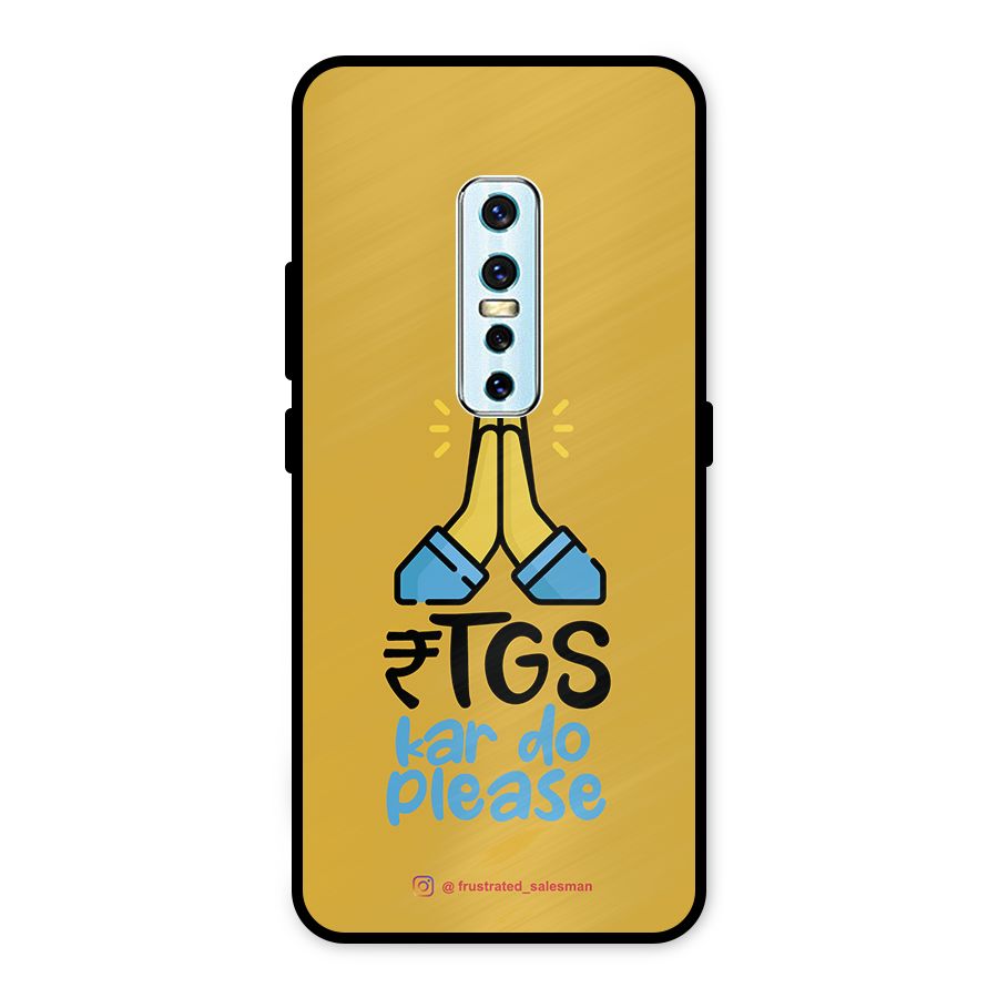 RTGS Kar Do Please Mustard Yellow Metal Back Case for Vivo V17 Pro