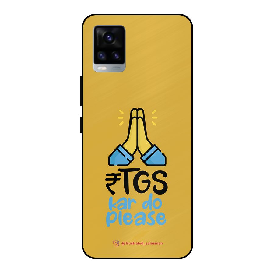 RTGS Kar Do Please Mustard Yellow Metal Back Case for Vivo V20