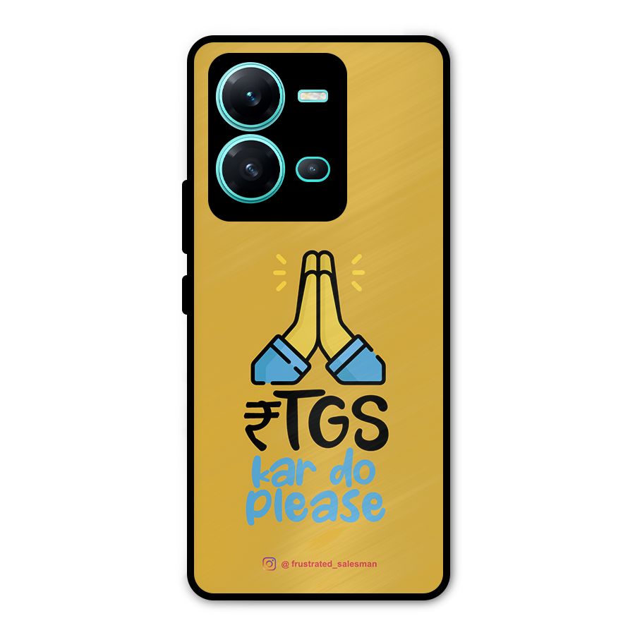 RTGS Kar Do Please Mustard Yellow Metal Back Case for Vivo V25