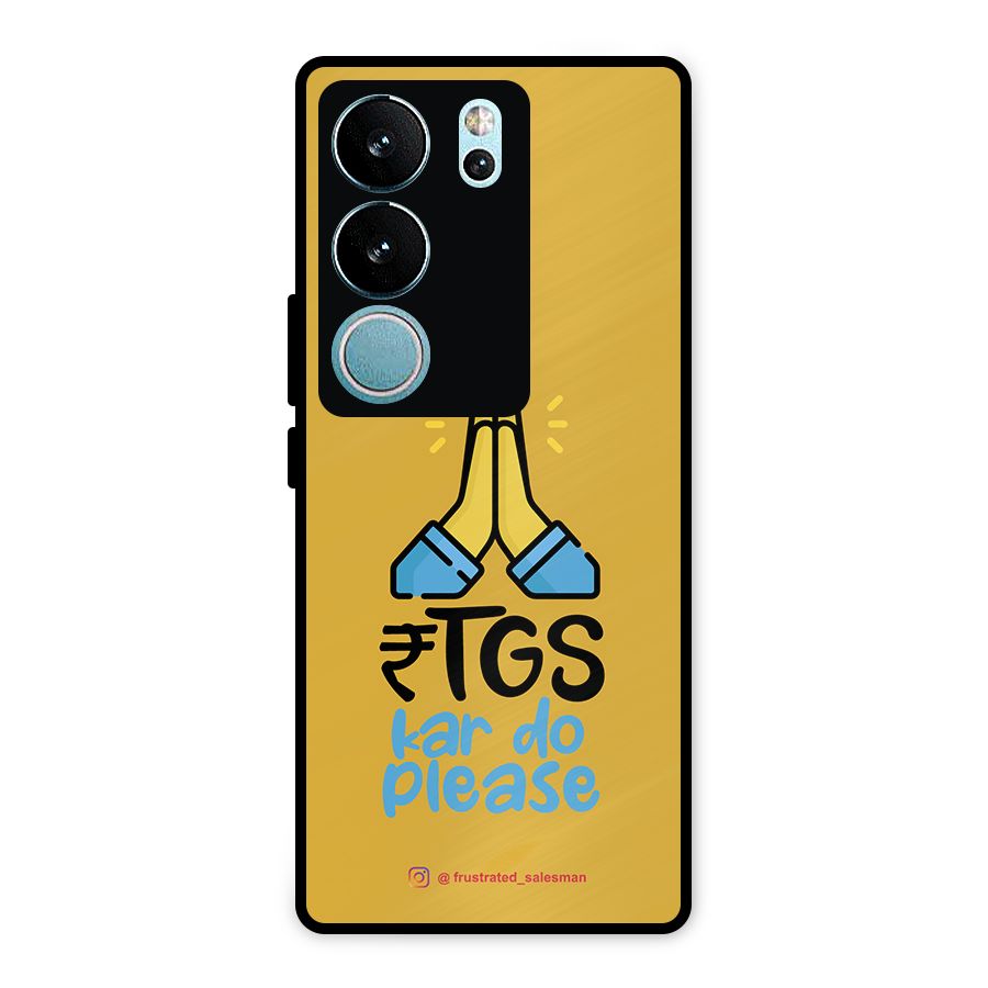 RTGS Kar Do Please Mustard Yellow Metal Back Case for Vivo V29 Pro