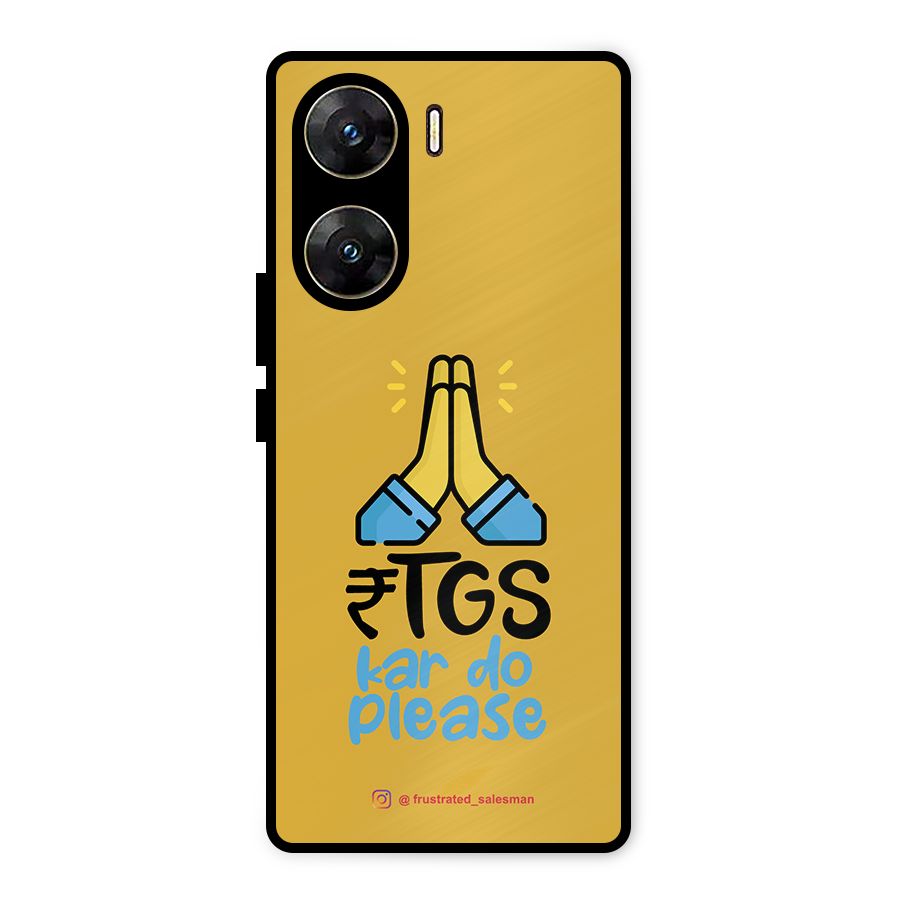 RTGS Kar Do Please Mustard Yellow Metal Back Case for Vivo V29e