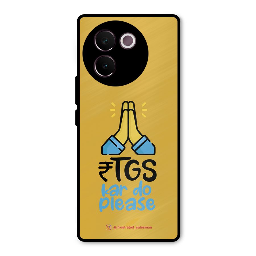 RTGS Kar Do Please Mustard Yellow Metal Back Case for Vivo V30e