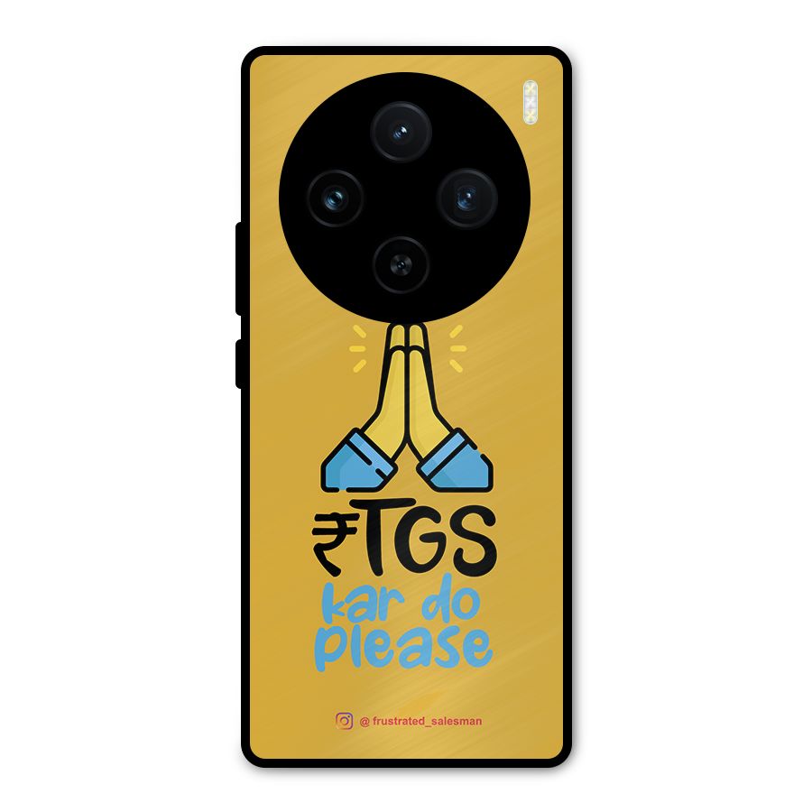 RTGS Kar Do Please Mustard Yellow Metal Back Case for Vivo X100
