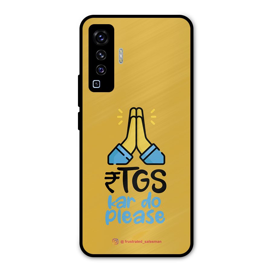 RTGS Kar Do Please Mustard Yellow Metal Back Case for Vivo X50
