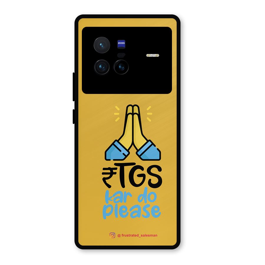 RTGS Kar Do Please Mustard Yellow Metal Back Case for Vivo X80