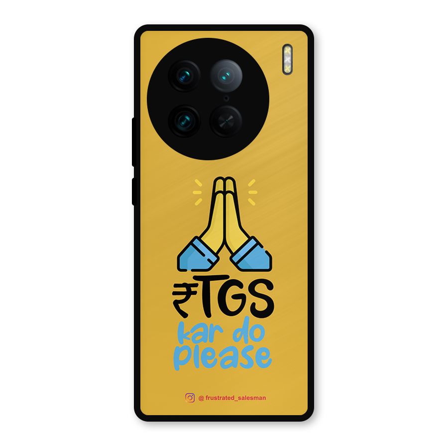 RTGS Kar Do Please Mustard Yellow Metal Back Case for Vivo X90 Pro