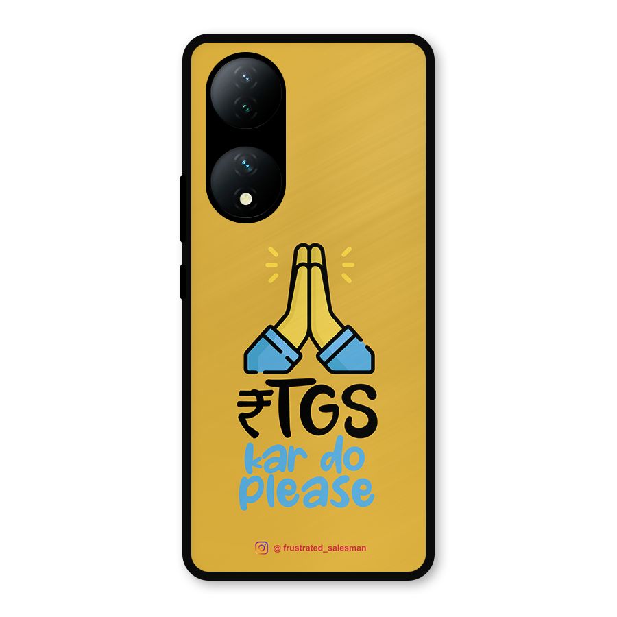 RTGS Kar Do Please Mustard Yellow Metal Back Case for Vivo Y100a