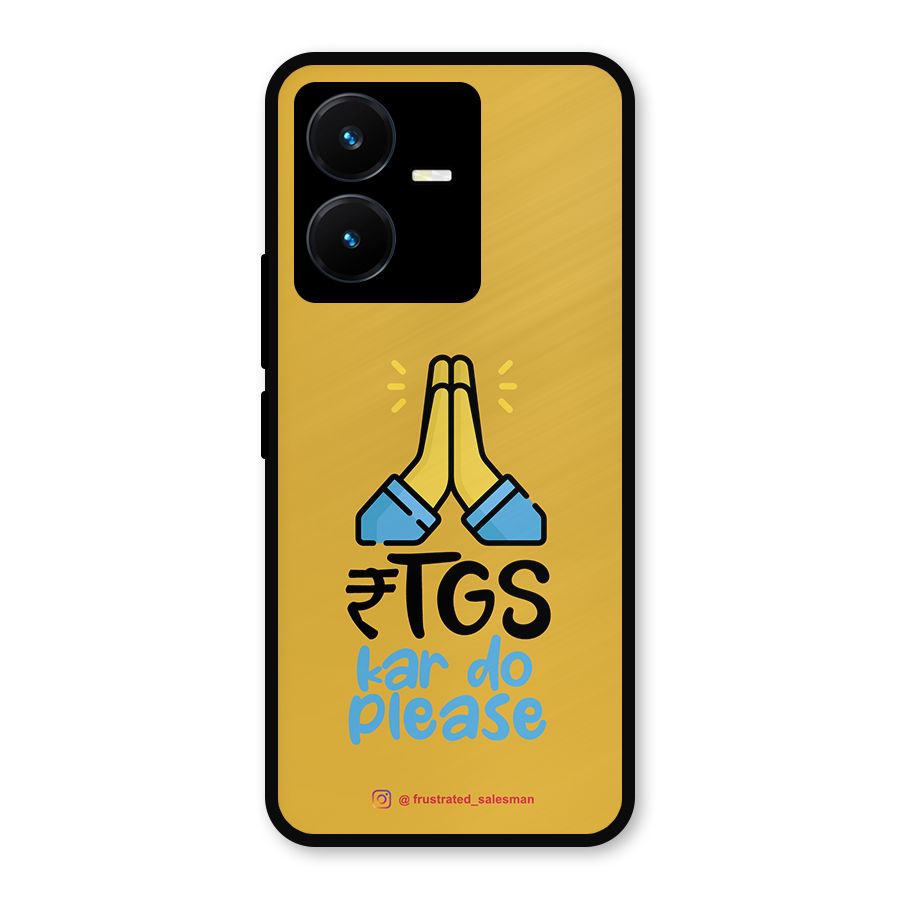 RTGS Kar Do Please Mustard Yellow Metal Back Case for Vivo Y22