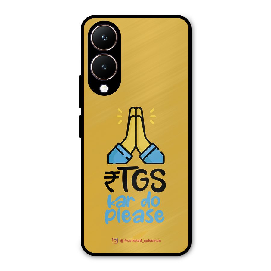 RTGS Kar Do Please Mustard Yellow Metal Back Case for Vivo Y28